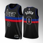 Maillot de Basket #0 Detroit Pistons Jalen Duren Noir 2022-23